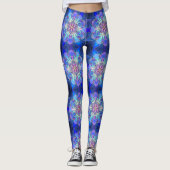 Zwart Blauw Star Custom Name Leggings Glas in lood (Voorkant)