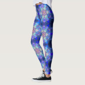 Zwart Blauw Star Custom Name Leggings Glas in lood (Links)