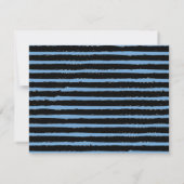 Zwart blauw stripesparen, speciaal gepersonaliseer notitiekaartje (Achterkant)