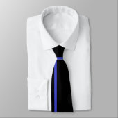 Zwart blauw strips stropdas (Gebonden)