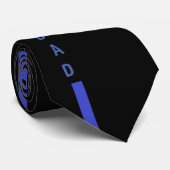 Zwart blauw strips stropdas (Opgerold)