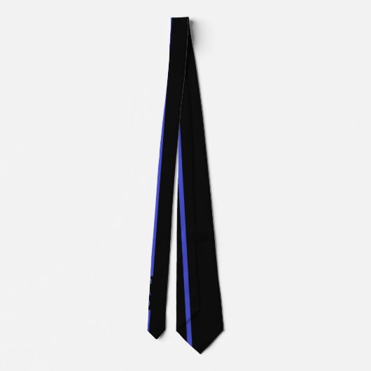 Zwart blauw strips stropdas (Achterkant)