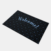 Zwart & Blauw Tribal Boho Persoonlijke Deurmat (Schuin)