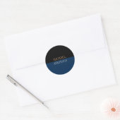 Zwart Blauw Vette tekst Trendy Stijlvol Ronde Sticker (Envelop)