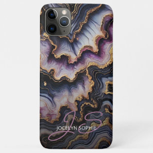Zwart Blauw Violet Paarse Goud Marmeren Kunstpatro Case-Mate iPhone Case