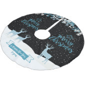 Zwart Blauw Vrolijk Kerstboom Rok (Gekanteld)