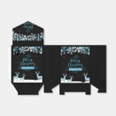 Zwart Blauw Vrolijk Kerstmis Favor Box Bedankdoosjes (Uitgevouwen)