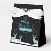 Zwart Blauw Vrolijk Kerstmis Favor Box Bedankdoosjes (Voorkant Zijde)