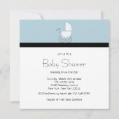 Zwart Blauw Whimsy Giraffe Baby Boy Shower Kaart (Achterkant)