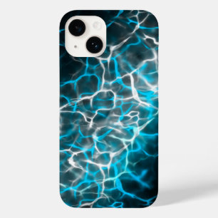 Zwart, blauw, wit bliksem waterreflectie Case-Mate iPhone 14 hoesje