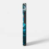 Zwart, blauw, wit bliksem waterreflectie iPhone hoesje (Linkerkant)