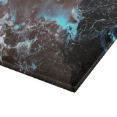 Zwart blauw wit gemarmerd verfpatroon snijplank (Hoek)