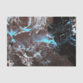 Zwart blauw wit gemarmerd verfpatroon tissuepapier (Voorkant)