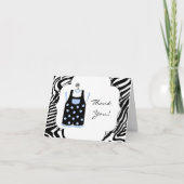 Zwart Blauw Zebra Baby Boy Shower Dank u Bedankkaart (Voorkant)