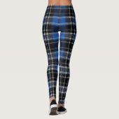 Zwart Blauw & Zilver Plaid Tartan Leggings (Achterkant)