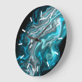 Zwart-blauwe, blauwe, lichtvochtige kunst grote klok (Hoek)