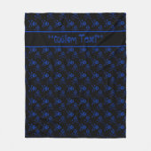 Zwart-blauwe Cartoon Skulls met aangepaste tekst Fleece Deken (Voorkant)