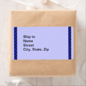 Zwart-blauwe dun diagonaal strepen etiket (Insitu)