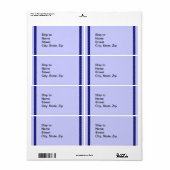 Zwart-blauwe dun diagonaal strepen etiket (Full Sheet)