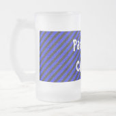 Zwart-blauwe dun diagonaal strepen matglas bierpul (Links)