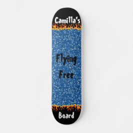 Zwart Blauwe Glitter Achtergrond Cool Aangepast Persoonlijk Skateboard