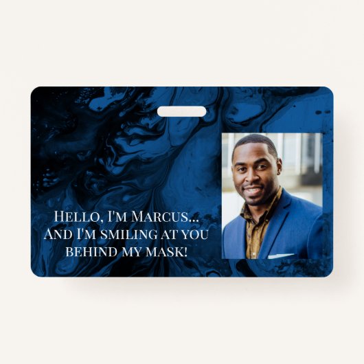 Zwart-blauwe Hallo achter het masker Badge (Voorkant)