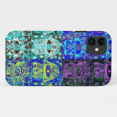 Zwart-blauwe hamsa Case-Mate iPhone case (Achterkant (horizontaal))