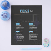 Zwart Blauwe Moderne Fotografie Service Prijslijst Flyer (Enkel)