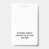 Zwart Blauwe Moleculen ID Foto Badge (Achterkant)