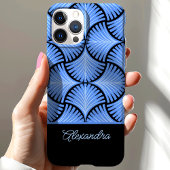 Zwart Blauwe Retro Jaren 20 Gatsby Palmen Script N Case-Mate iPhone Case