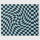 Zwart Blauwe Retro Warped Controles Gecontroleerd Cadeaupapier (Vlak)