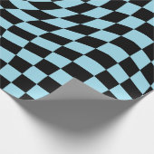 Zwart Blauwe Retro Warped Controles Gecontroleerd Cadeaupapier (Hoek)