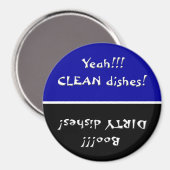 Zwart-blauwe schoonmaakmachine/vuile wasmachine magneet (Voorkant / Achterkant)