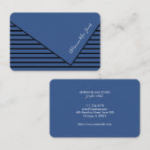 Zwart-blauwe strepen Faux overstroomd Visitekaartje (Voorkant / Achterkant)
