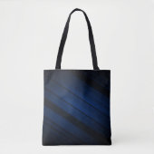 Zwart-blauwe strepen tote bag (Voorkant)