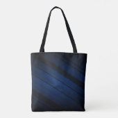 Zwart-blauwe strepen tote bag (Achterkant)