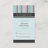 Zwart/Blauwe Stripe Schaar Afsprakenkaartje (Achterkant)