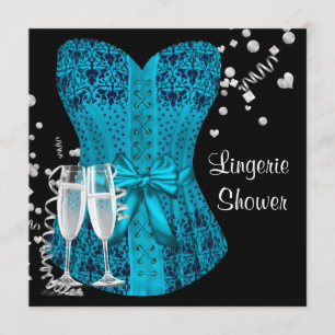 Zwart Blauwgroen Blauw Corset Lingerie Vrijgezelle Kaart