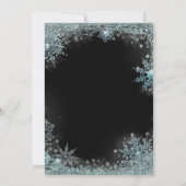 Zwart Blauwgroen Blauw Sneeuwvlok Kerstfeest Kaart (Achterkant)