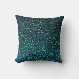 Zwart blauwgroen blauw sprankelend glitterkussen kussen