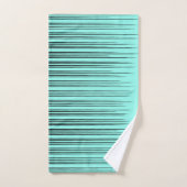 Zwart/Blauwgroen blauw, stijlvol bandpatroon Handdoek (Handdoek)