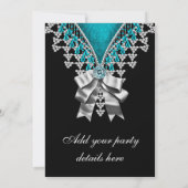 Zwart Blauwgroen Blauw Sweet Sixteen Verjaardagsfe Kaart (Achterkant)