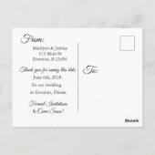 Zwart Blauwgroen Damask Bruiloft Save the Date Bri Briefkaart (Achterkant)