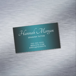 Zwart-Blauwgroen Elegant Ombre Magnetisch Visitekaartje