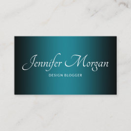 Zwart-Blauwgroen Elegant Ombre Visitekaartje