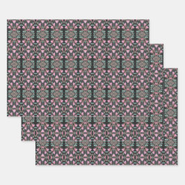  Zwart Blauwgroen en Roze Blad Papier Cadeauverpak Inpakpapier Vel