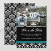 Zwart, Blauwgroen en wit sparen de Data Save The Date (Voorkant / Achterkant)