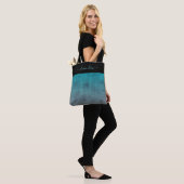 Zwart Blauwgroen grijs rustic ombre elegant gepers Tote Bag (Op model)