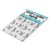 Zwart-Blauwgroen Hexagon Cat Weeg & Voedingskaart Notitieblok (Schuin)