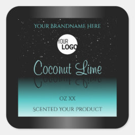 Zwart Blauwgroen Ombre Product Labels Zachte Glitt